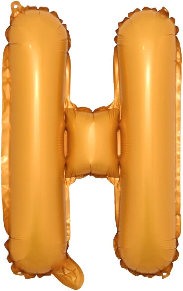 16" inch Single Orange Alphabet Letter Number Balloons Aluminum Hanging Foil Film Balloon Wedding Birthday Party Decoration Banner Air Mylar Balloons (16 Inch Orange H)