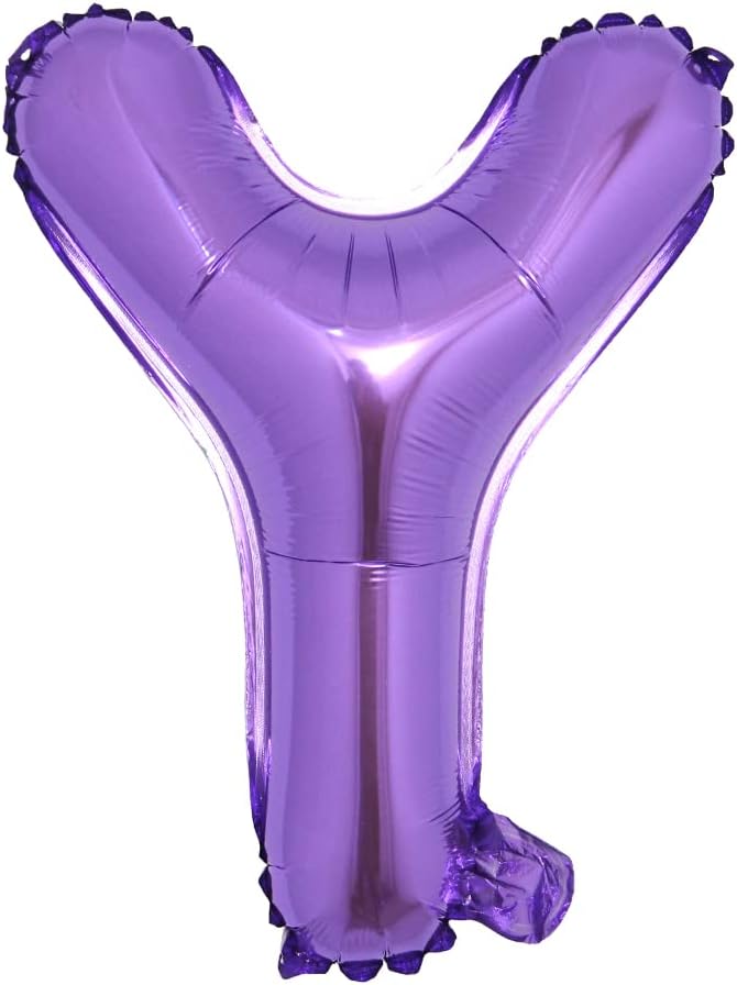 16 inch Purple Alphabet Letter and Number Balloons Set Package, Aluminum Hanging Foil Film Banner Mylar Balloon for Birthday Party Decoration Custom Word (A-Z, 0-9) (16 Inch Purple Y)