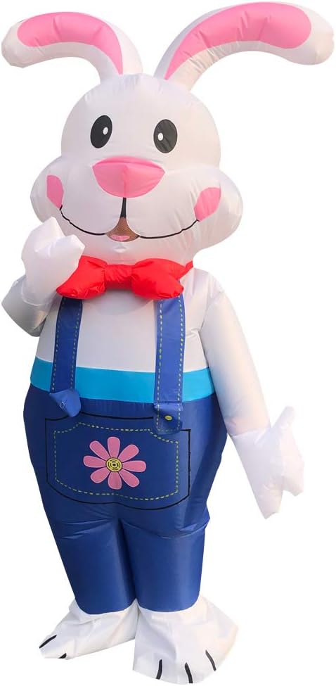 2 Packs Easter Day Inflatable Bunny Costumes for Adults/Easter Party/Birthday (Blue/Pink Bunny)