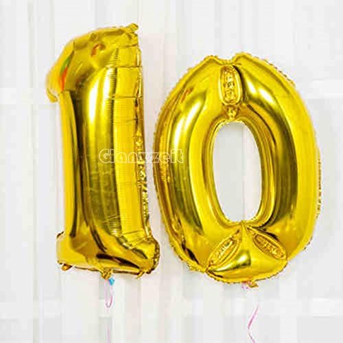Glanzzeit 16 Inch Gold Balloons Decor Letters A to Z Numbers 0 to 9 for Wedding Prom Birthday Party (Number 8)