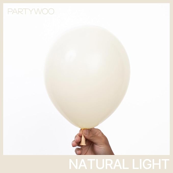 PartyWoo Beige Balloons 152pcs Different Sizes of 18 12 10 5 Inch Cream Ivory Balloon Arch Kit Garland for Wedding Bridal Graduation Baby Shower Easter Birthday Tea Boho Party Decorations White-Q08