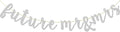 Future Mr & Mrs Banner, Engagement Decorations for Bridal Shower, Bride and Groom Party Pre-Strung (Silver Glitter)