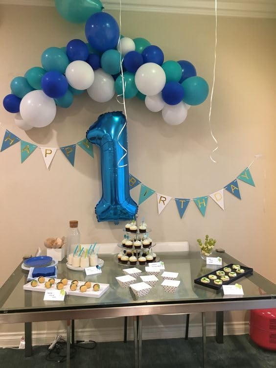 Navy Blue Number 13 Balloon 40 inch, 13 Number Balloons, 13th Navy Blue Birthday Decorations, 13 Year Old Girls Boys Blue Party Supplies