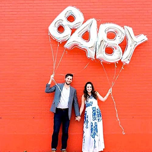 16 Inch Silver Letter Balloons Mylar Foil Alphabet Letter A-Z Balloons Set for Wedding Birthday Party Decoration Banner(26pcs Pack)