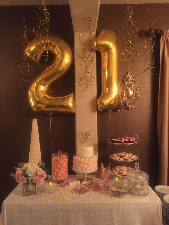 Gold Number 6 Balloon 40 Inch, 6th Birthday Party Decorations for Children, Giant 6 Foil Balloon for Party Supplies