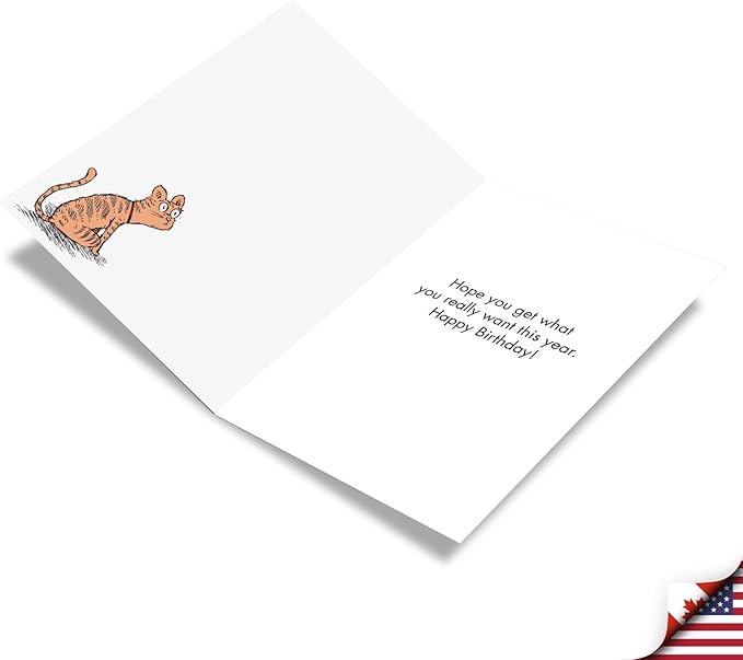 NobleWorks - 1 Humor Birthday Card with Envelope - Funny Cartoons for Birthday Greetings, Celebration Notecard - Rodent Present C3286BDG