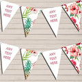 Watercolour Tropical Floral Hawaiian Beach Lei Luau Personalized Birthday Party Bunting - Hanging Party Decoration - Birthday Party Banner Garland | Decorative Party Supplies