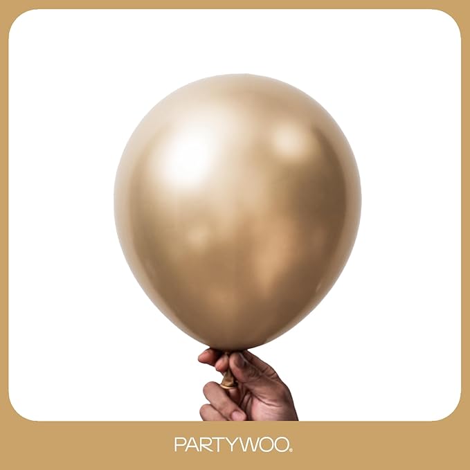 PartyWoo Metallic Gold Balloons 152pcs Different Sizes of 18 12 10 5 Inch Chrome Gold Balloon Arch Kit Garland for Birthday Graduation Baby Shower Wedding Bachelorette Party Decorations Gold-G127