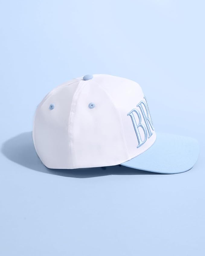 xo, Fetti White + Blue Bride Trucker Hat | Bachelorette Accessory, Bridal Headwear, Bach Party Decorations, Bridesmaid Gift, Wedding Cap