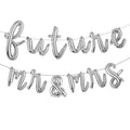 Multicolor Future MR & MRS Balloon Banner Bride and Groom Party Decorations for Bridal Shower and Engagement Party (L Future MR & MRS Silver)