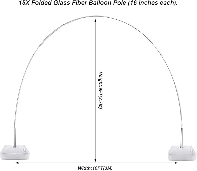 LANGXUN 20ft Balloon Arch Kit, Balloon Arch Stand For Birthday Party Wedding Graduation Decorations, Baby Shower Garden Arbors Photo Backdrop Party Supplies, 9ft-H x 10ft-L