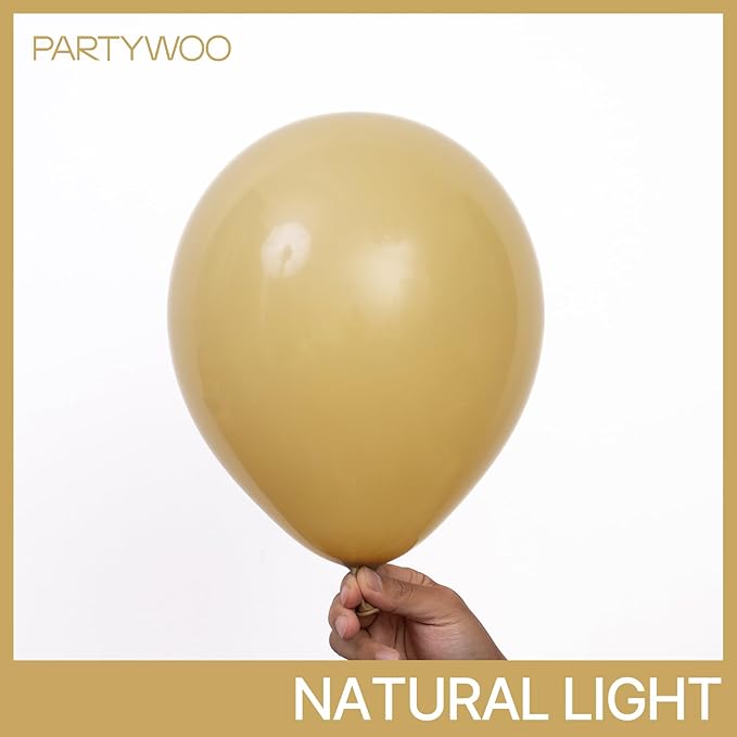 PartyWoo Tan Balloons 50pcs 12 Inch Light Brown Neutral Boho Coffee Latex Helium Balloons for Graduation Wedding Boy Baby Shower Safari Jungle Cowgirl Woodland Birthday Party Decorations Brown-F19