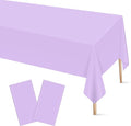 Mulbozy 2 Pcs Light Purple Plastic Tablecloth for Rectangle Table, 54 × 108 inches Disposable Purple Party Table Covers for Birthday, Anniversary, Wedding, Fine Dining, Graduation Party Decoration…