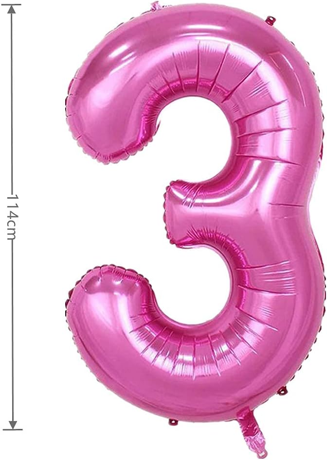 40 Inch Large Foil Helium Number Balloon Birthday Wedding Party 0-9 (Pink, 3)