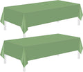 Childom 2 Pack Sage Green Tablecloths,54"x108" Plastic Table Cloth Disposable for Rectangle Tables,Sage Green Table Cover for Dinner Outdoor Picnic Birthday Bridal Wedding Baby Shower Party Decoration