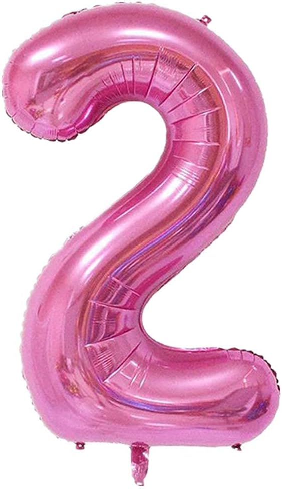 40 Inch Large Foil Helium Number Balloon Birthday Wedding Party 0-9 (Pink, 2)