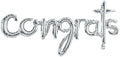 TONIFUL Congrats Balloons - 45 Inch Silver Congrats Foil Balloons Banner Reusable Material for 2026 Graduation Party Graduate Congratulations Class of 2026 Congrats Grad Decorations Supplies