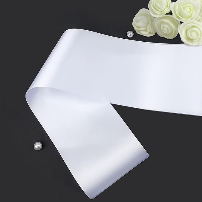 White Bride Sash with Pearls and Rhinestones, Bachelorette Party Sash, Bridal Shower Gift Wedding Party Decorations