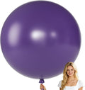 KALOR Dusty Purple Giant Balloons 36 Inch Large Latex Balloons, 4 Pack Jumbo Round Helium Balloon for Birthday Bridal Shower Wedding Baby Shower Party Decorations