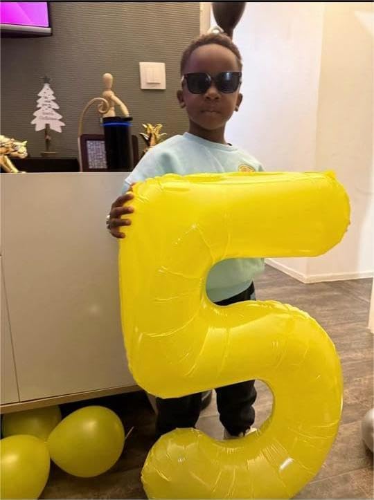 Yellow 7 Balloon, Number Balloons 40 Inch, 7th Birthday Decorations for Girls Kids, Party Decoration for Women, Number 7 Balloon