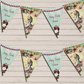 Shabby Chic Alice in Wonderland Personalized Birthday Party Bunting - Hanging Party Decoration - Birthday Party Banner Garland | Decorative Party Supplies