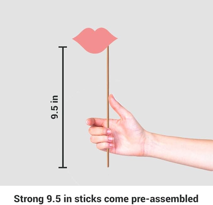 Fully Assembled Wedding Photo Booth Props - Set of 40 - Gold, Pink, Teal, & Silver Selfie Signs - Wedding Party Supplies & Decorations - Cute Designs with Real Glitter - Did We Mention No DIY