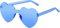 Heart Shaped Sunglasses for Women Colorful Glasses Fun Trendy Transparent Heart Sunglasses Party Favor (1 Pair-Blue)