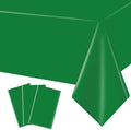 MRJ 3 Pack Green Plastic Tablecloths for Rectangle Tables Disposable Table Cloth 54 x 108 Inch Waterproof for Party Christmas Day