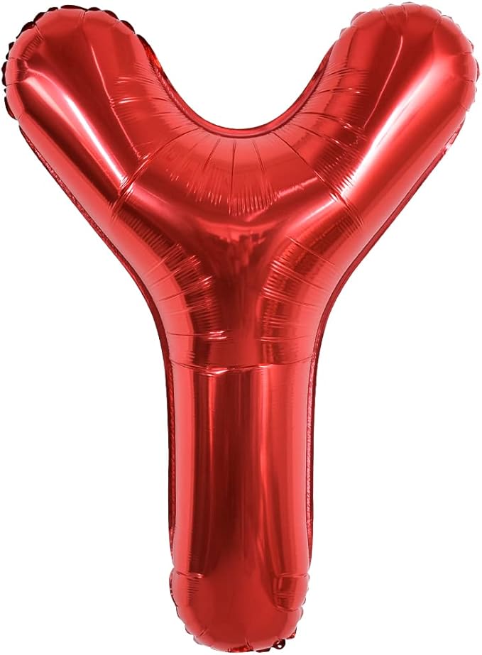 TONIFUL 40 Inch Large Bright Red Letter Balloons A-Z, Giant Jumbo Helium Foil Mylar Big Letter Y Balloons for Birthday Party Anniversary Wedding Decorations