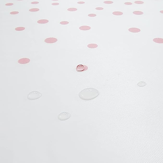 Mulbozy 2 Pcs Rose Pink Dot White Plastic Tablecloth for Rectangle Table, Rose Pink Dot Confetti Party Table Covers for Baby Shower, Wedding, Anniversary, Birthday Party Decoration, 54 × 108 inches