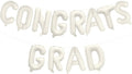 KALOR 16 Inch Cream White Congrats Grad Banner Balloons, Cream White Congrats Grad Letters Sign, Graduation Decorations 2026 for Graduation Party Decorations 2026