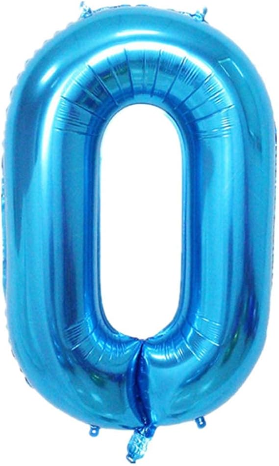 40 Inch Large Foil Helium Number Balloon Birthday Wedding Party 0-9 (Blue, 0)