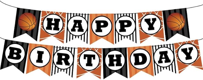 ZHENGYE Basketball Happy Birthday Banner Basketball Sports Theme Party Decorations for Baby Shower Boys Birthday Decorations Supplies