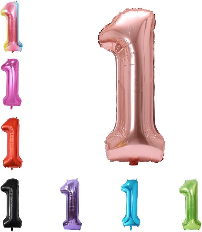40 Inch Large Foil Helium Number Balloon Birthday Wedding Party 0-9 (Rose Gold, 1)