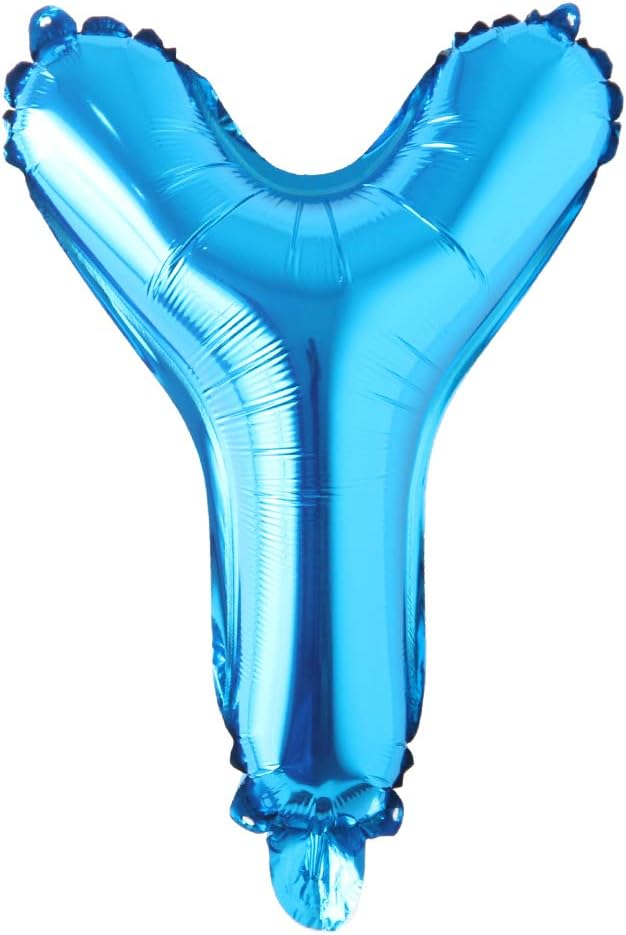 Blue 28 inch Letter Balloons Alphabet Number Balloons Foil Mylar Party Wedding Bachelorette Birthday Bridal Baby Shower Graduation Anniversary Celebration Decoration (Can not Float) (28 inch Blue Y)