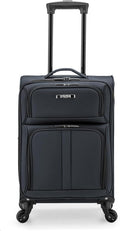 U.S. Traveler Anzio Softside Expandable Luggage with Spinner Wheels, Dark Grey, 22-Inch Carry-on