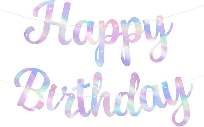 Glitter Happy Birthday Banner Sign Birthday Garland Wall Door Banners Flag for Women Men Boys Girls Party Backdrop Decorations Multicolor