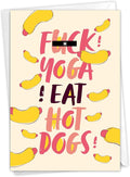 NobleWorks - 1 Funny Women's Birthday Card - Hilarious Bday Greeting Card with Envelope, Sassy Celebration - Eat Hot Dogs C6412BDG