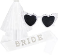 Bride Sunglasses Bride Sash and Veil for Bachelorette Party Decorations Bachelorette Party Accessories Favors White