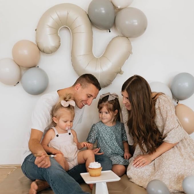 Cream 7 Balloon, Number Balloons 40 Inch, Cream 7th Birthday Decorations for Kids Girls Boys, Party Decoration for Women Men, Number 7 Balloon