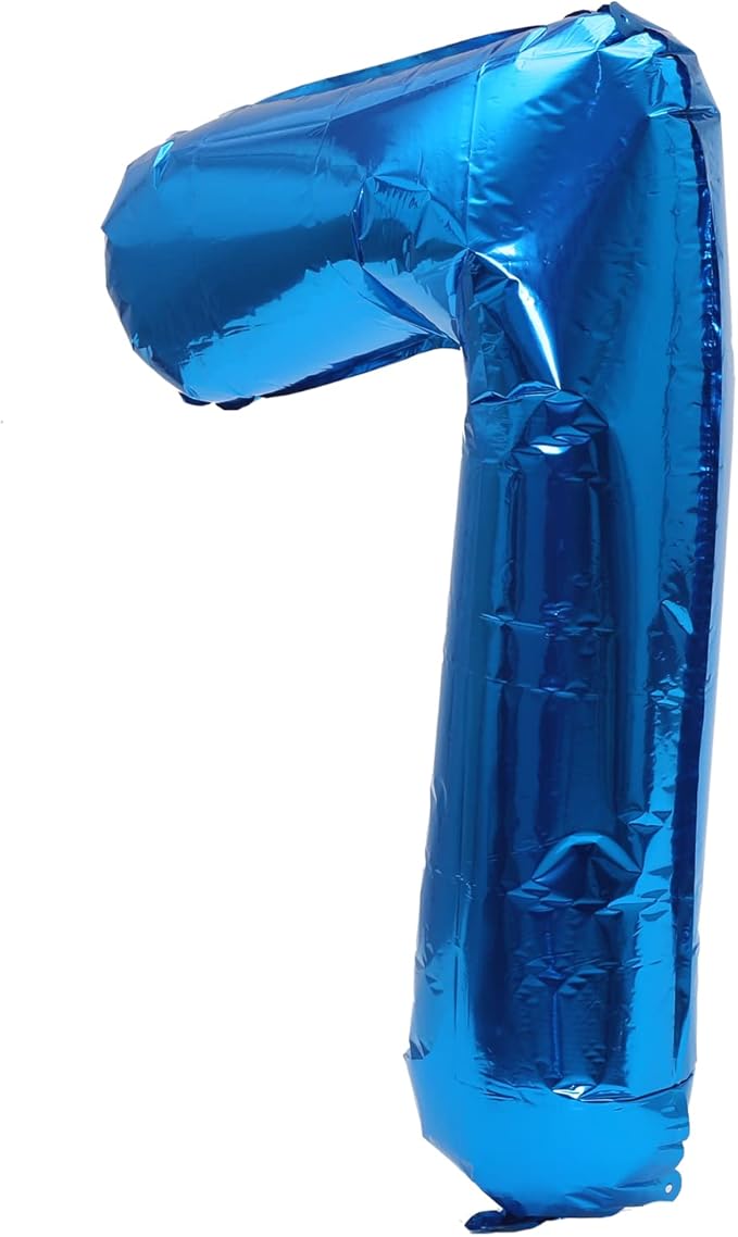 YPSelected 32 Inch Large Foil Helium Number Balloon Birthday Wedding Party 0-9 (Blue, 7)