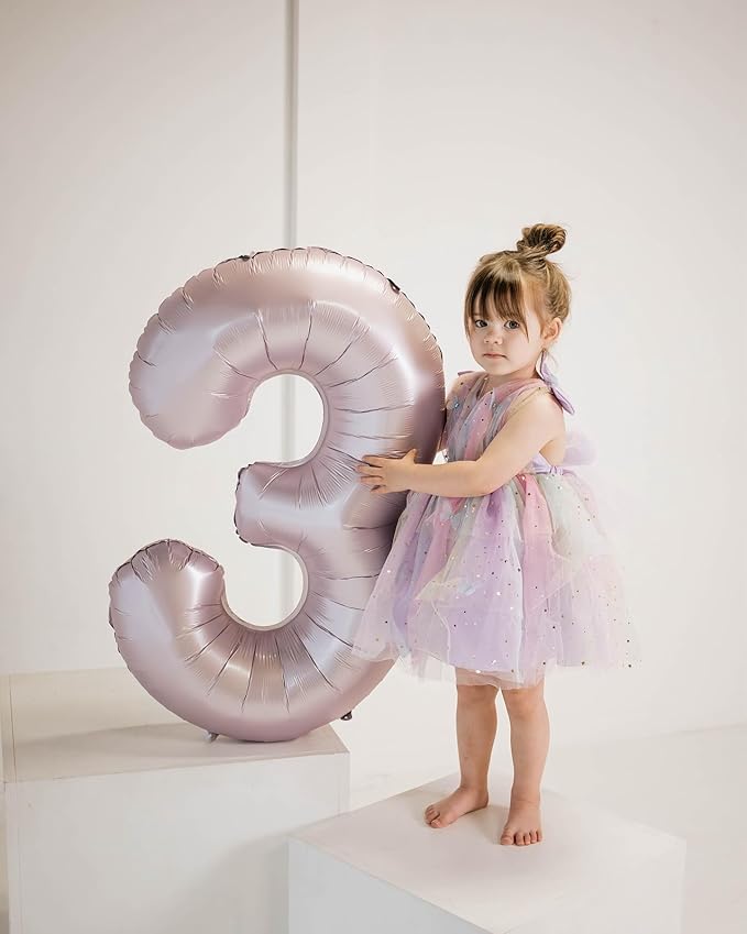 Lilac Number 0 Balloon 40 Inch, Lavender 0 Balloon Numberfor 10th 20th 30th 40th 50th 60th Birthday Decorations, Lilac Mauve Party Supplies for Men Women