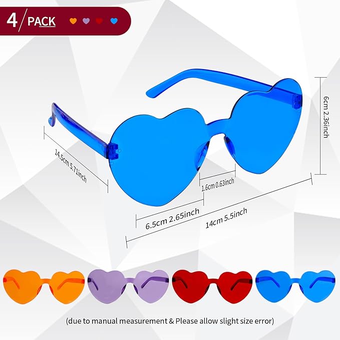 Heart Sunglasses Heart Shaped Glasses Bulk Valentines Halloween Bachelorette Party Decorations Glasses Women Men