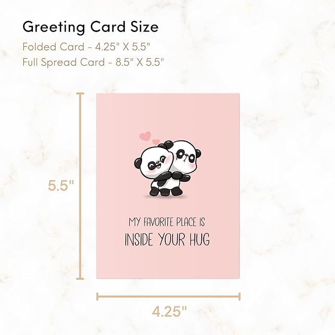 ALY LOU Anniversary Card Mothers Day Birthday for Mom Dad Girlfriend Boyfriend Wife Husband Stepmom Aunt Parents – Cute Funny Punny Greeting Card for Fathers Day – Blank Inside (Inside Your Hug)