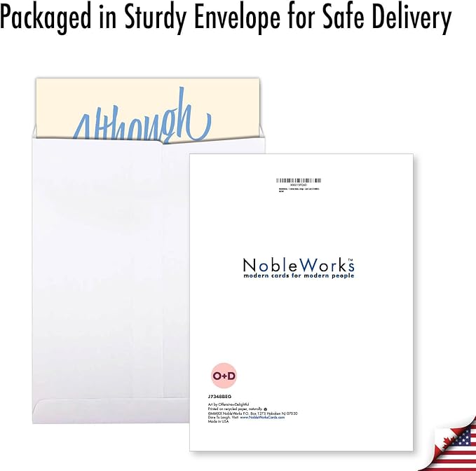 NobleWorks - 1 Jumbo Belated Happy Birthday Card (8.5 x 11 Inch) - Big Humor Stationery for Birthdays - Late Card J7348BEG