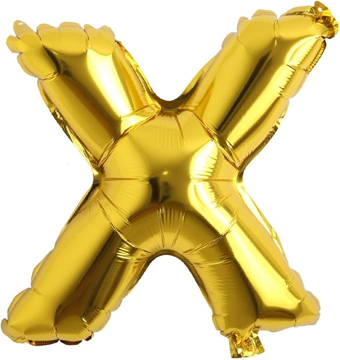 40 inch Letter Balloons Gold Alphabet Number Balloons Foil Mylar Party Wedding Bachelorette Birthday Bridal Shower Graduation Anniversary Celebration Decoration can fly with helium (40 INCH Gold X)