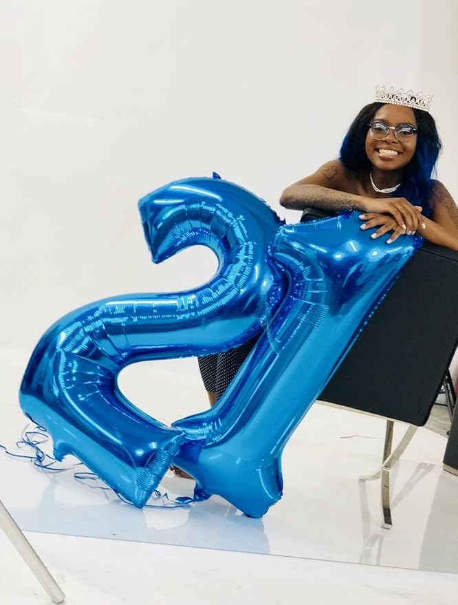 Number 26 Balloon Dark Blue, Foil Happy 26th Birthday Balloon for Men & Women,40 Inch Large Balloons for 2 6 26 62 2026 Wedding Marriage Proposal Engagement Decorations