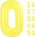 40 Inch Macaron Yellow Balloon Number 0 Balloons,Jumbo Mylar Foil Helium Balloon for 10 20 30 40 50 60 70 80 2025 Birthday Digital Balloons for Birthday Party,Wedding Anniversary Party Decorations
