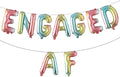 16 inch multicolored Engaged AF Balloon Letters Banner Engagement Party Decorations Supplies (Rainbow)