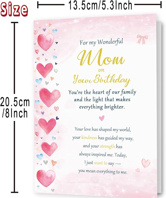 Mom Birthday Card, Funny Birthday Card Gifts from Daughter Son, Happy Birthday to A Great Mom